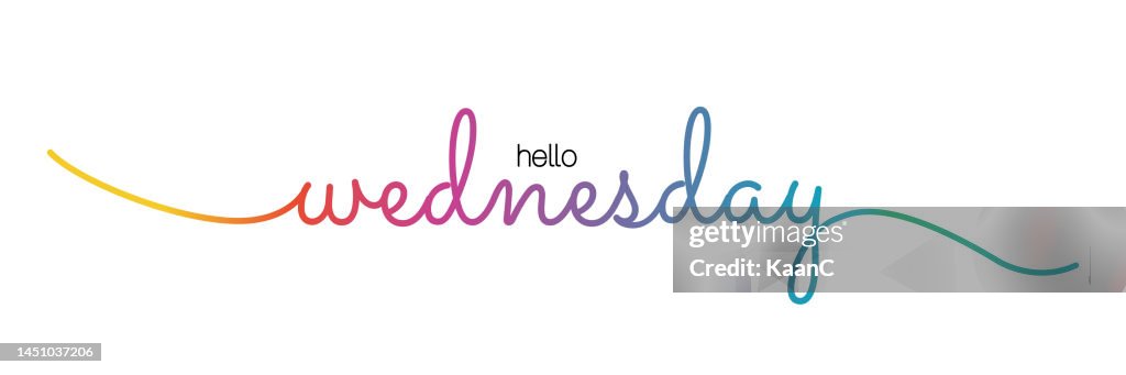 Wednesday Lettering Color Hello Wednesday Lettering Vector Stock Illustration Rainbow Color ...