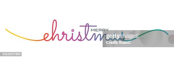 merry christmas lettering vector stock illustration. handwriting christmas lettering vector illustration. - christmas color gradient stock illustrations