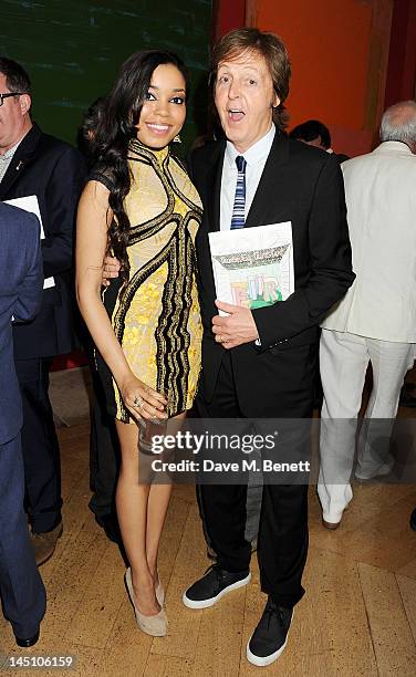 Dionne Bromfield an Sir Paul McCartney attend 'A Celebration Of The Arts' at Royal Academy of Arts on May 23, 2012 in London, England.