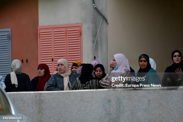 Several women in the vicinity of the Muslim cemetery Sidi Embarek, where the eight-year-old boy was buried, on 21 December, 2022 in Ceuta, Spain. The...