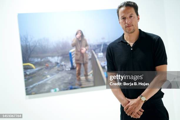 American director Cary Joji Fukunaga inaugurates a Photography Exhibition about Ukraine on December 21, 2022 in Madrid, Spain.