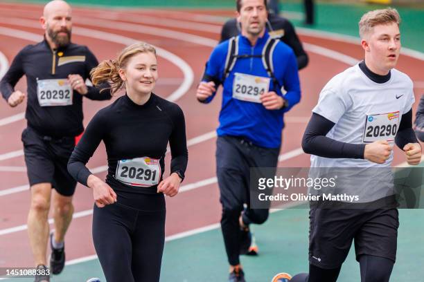Princess Elisabeth of Belgium and Prince Emmanuel participate in the Warmathon run as part of the “Warmest Week” solidarity action at the King...