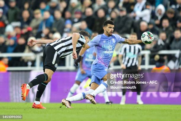 Dominic Solanke of Bournemouth during the Carabao Cup Fourth Round match between Newcastle United and AFC Bournemouth at St James' Park on December...