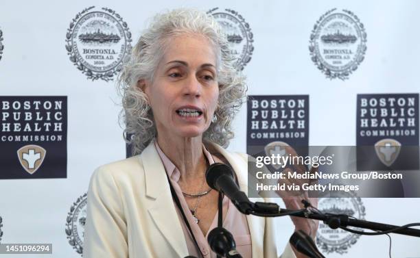 Dr. Barbara Ferrer, executive director of the Boston Public Health Commission, speaks about the city's preparedness in the event that a suspected...