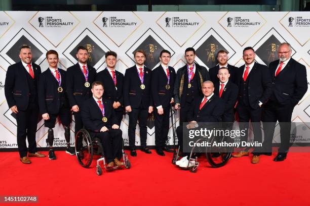 The England Rugby Wheelchair Team attend BBC Sports Personality Of The Year at Dock10 Studios on December 21, 2022 in Manchester, England.