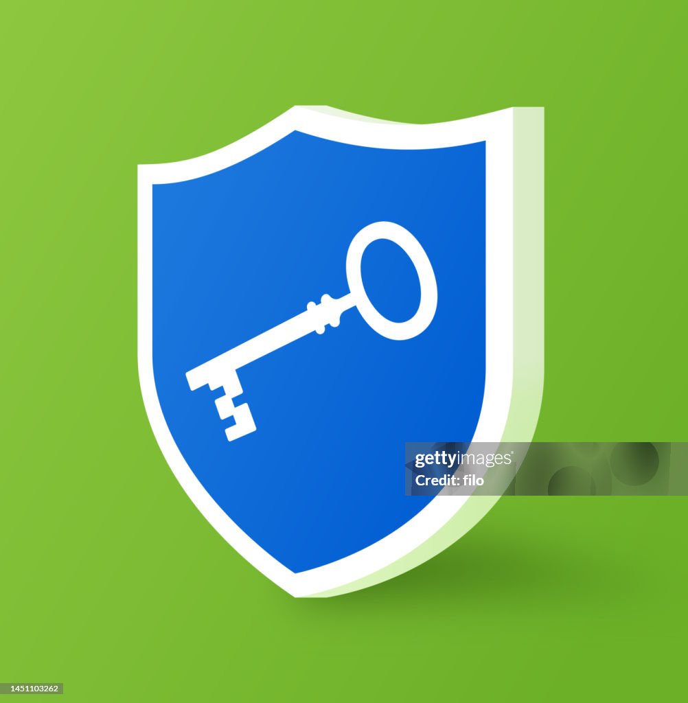 Shield Security Key Security Shield And Key 3d Symbol High-Res Vector Graphic - Getty Images
