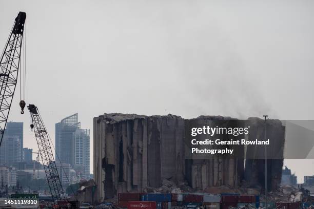 beirut port, silo explosion site - brutto foto e immagini stock