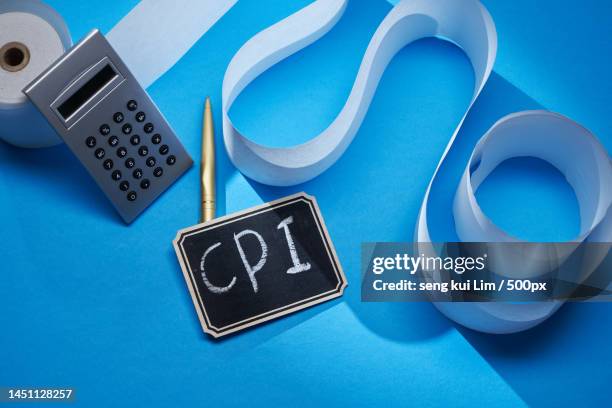 Adding machine tape calculator small chalkboard with text cpi,Malaysia