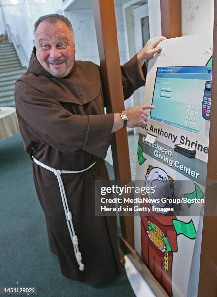 Fr. David Convertino shows off the "Franciscan giving center" at St. Anthony's shrine. Wednesday, August 22, 2007. Staff photo by John Wilcox