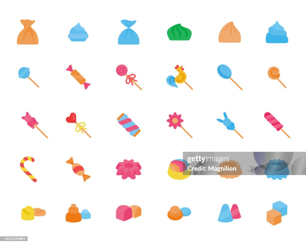 Candy Flat Icons Set