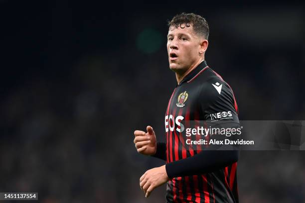 Ross Barkley of Nice looks on during the Friendly match between Tottenham Hotpsur and OGC Nice at Tottenham Hotspur Stadium on December 21, 2022 in...