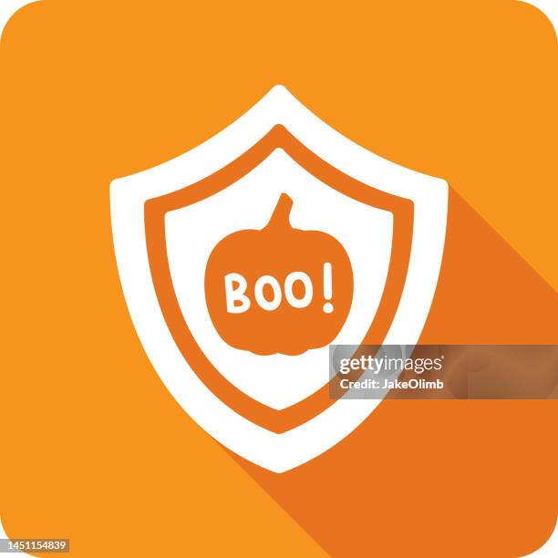 shield pumpkin boo icon silhouette - medieval food stock illustrations