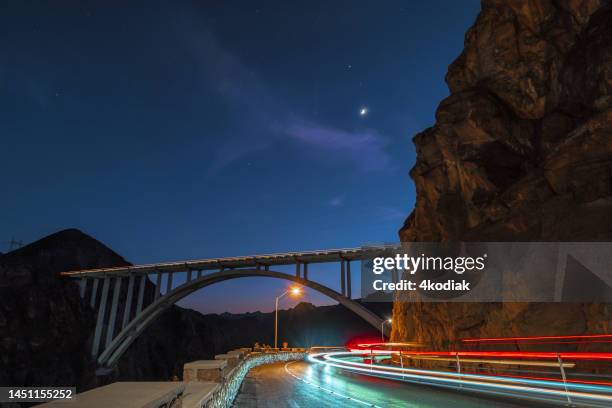 road to hoover dam - mike ocallaghan pat tillman memorial bridge stock pictures, royalty-free photos & images