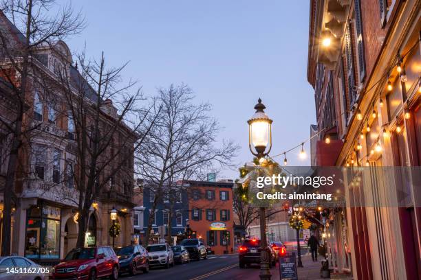 street view of downtown doylestown - doylestown pa stock pictures, royalty-free photos & images