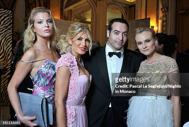 Alessandra Pozzi, Hofit Golan, Mohammed Al Turki and actress Diane Kruger attend the "Nights In Monaco" Gala Fundraiser Cocktail Reception equally...