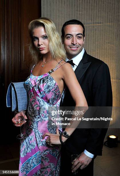 Alessandra Pozzi and Mohammed Al Turki attend the "Nights In Monaco" Gala Fundraiser Cocktail Reception equally benefiting The Prince Albert II of...