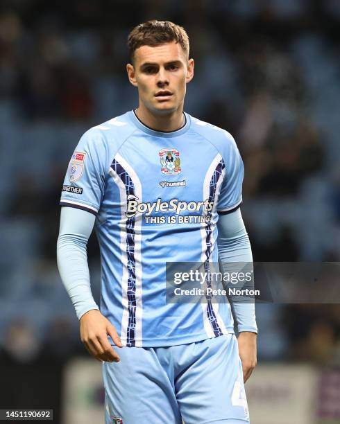 Michael Rose of Coventry City in action during the Sky Bet Championship between Coventry City and West Bromwich Albion at The Coventry Building...