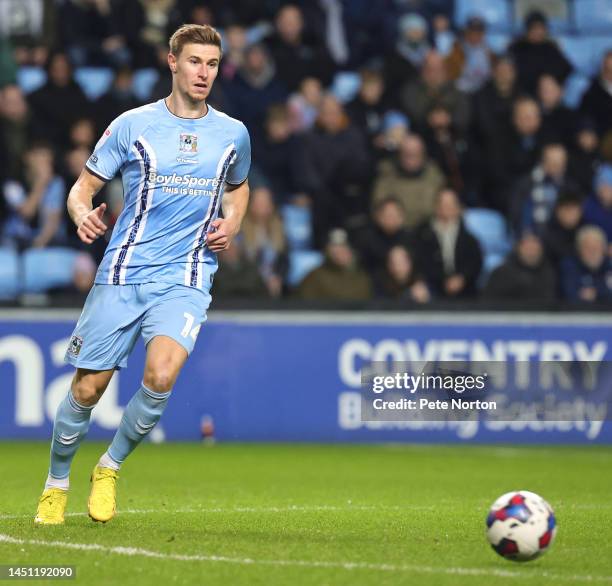 Ben Sheaf of Coventry City in action during the Sky Bet Championship between Coventry City and West Bromwich Albion at The Coventry Building Society...