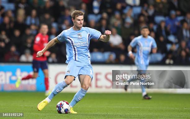 Ben Sheaf of Coventry City in action during the Sky Bet Championship between Coventry City and West Bromwich Albion at The Coventry Building Society...