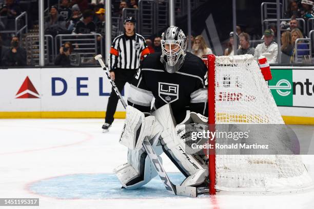 Pheonix Copley of the Los Angeles Kings in the third period at Crypto.com Arena on December 20, 2022 in Los Angeles, California.