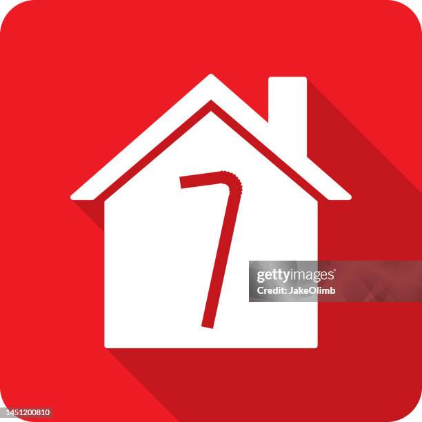 house straw icon silhouette 2 - rooftop drinks stock illustrations