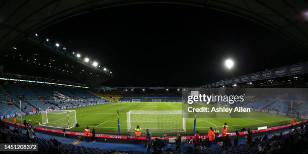 General view from inside the stadium an hour before kickoff during the Friendly match between Leeds United and AS Monaco at Elland Road on December...