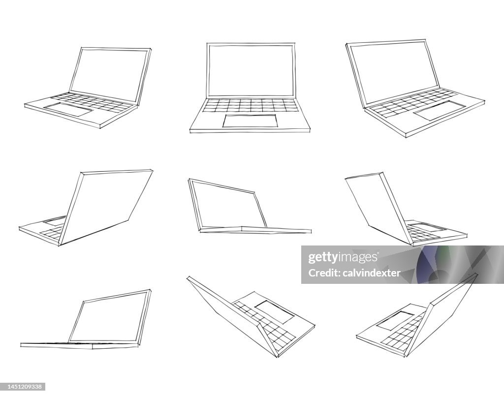 Computer Paper Sketch Laptop Computer Sketches And Doodles High-Res Vector Graphic - Getty Images