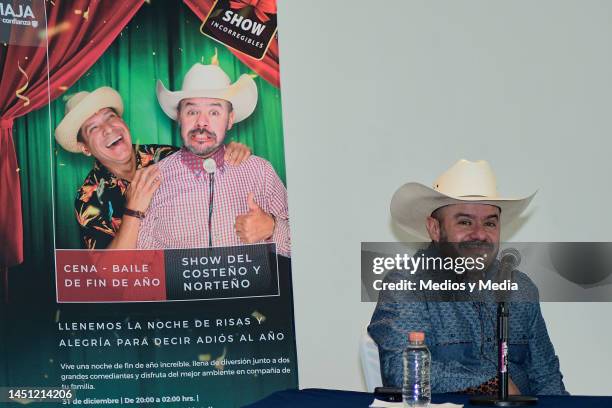 Comedian Edson Zúñiga EL NORTEÑO attends a press conference at Hotel Fiesta Americana Reforma on December 21, 2022 in Mexico City, Mexico.