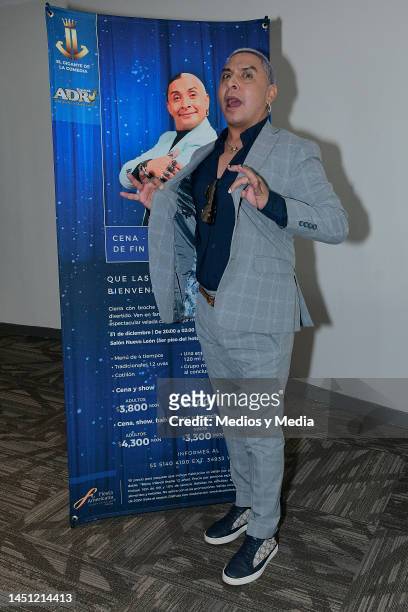 Comedian Juan José Mendoza "EL JJ" poses for a photo during a press conference at Hotel Fiesta Americana Reforma on December 21, 2022 in Mexico City,...