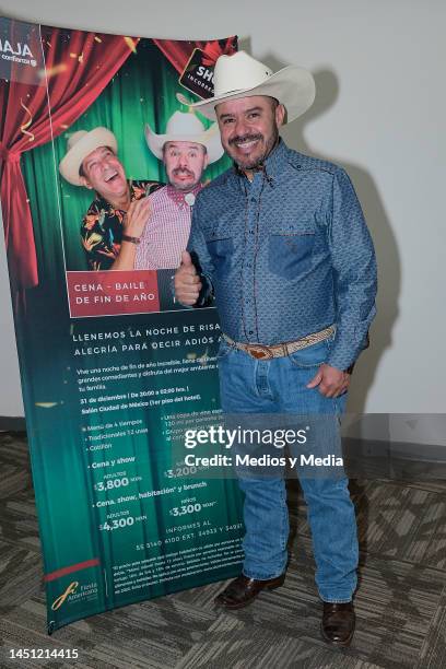 Comedian Edson Zúñiga EL NORTEÑO poses for a photo during a press conference at Hotel Fiesta Americana Reforma on December 21, 2022 in Mexico City,...