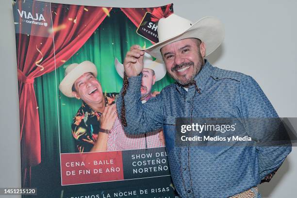 Comedian Edson Zúñiga EL NORTEÑO poses for a photo during a press conference at Hotel Fiesta Americana Reforma on December 21, 2022 in Mexico City,...