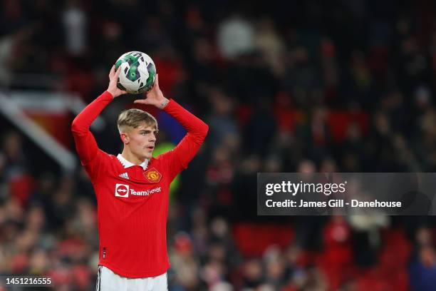 Brandon Williams of Manchester United during the Carabao Cup Fourth Round match between Manchester United and Burnley at Old Trafford on December 21,...