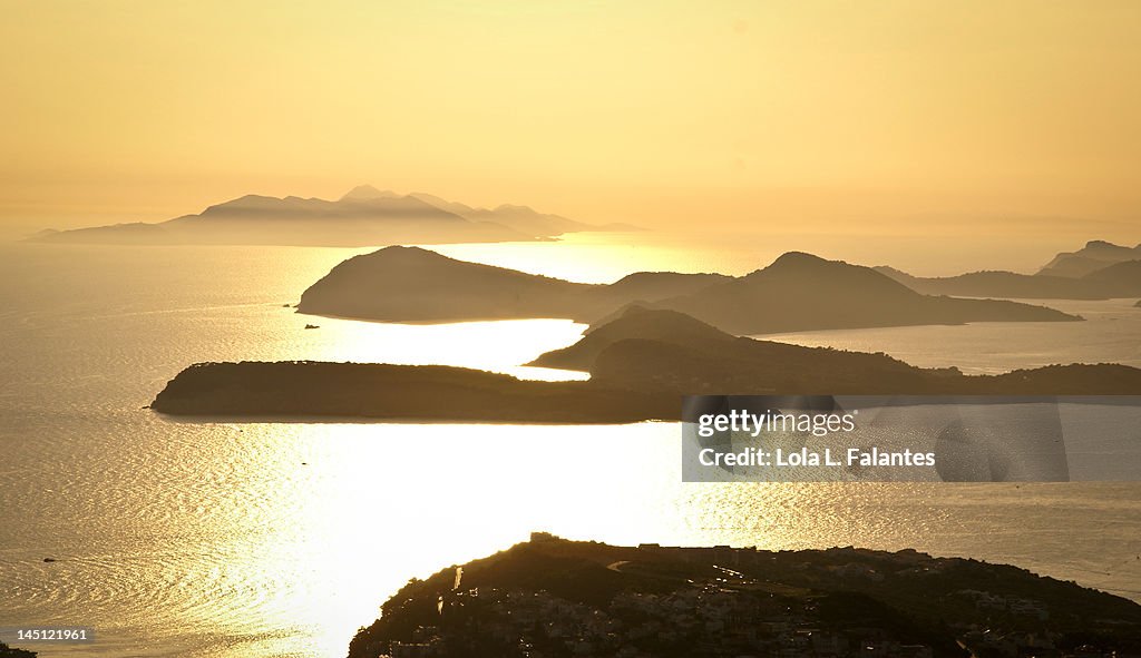 Dalmatian coast at sunset