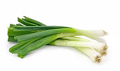A bunch of fresh spring onions