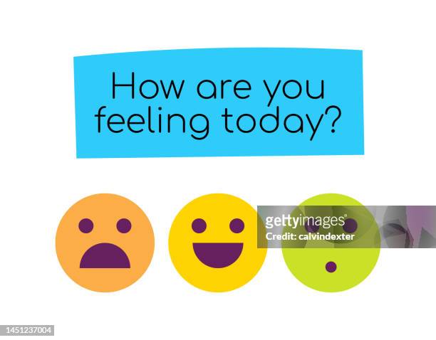 feeling good emoticons - wellbeing support stock illustrations