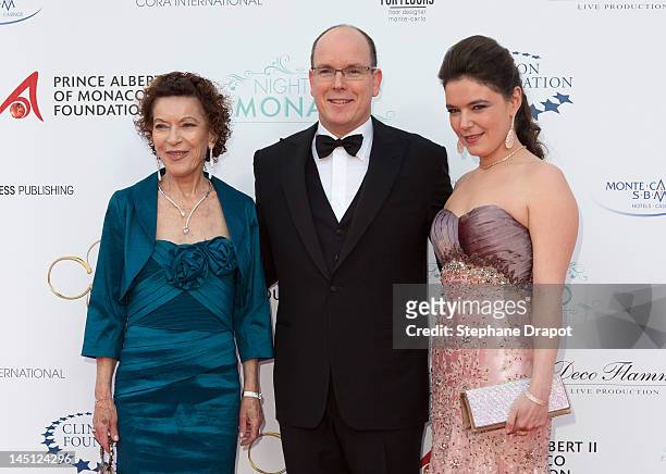 Elisabeth-Anne de Massy , Prince Albert II of Monaco and Melanie-Antoinette Costello de Massy attends the 'Nights in Monaco' Gala Fundraiser equally...