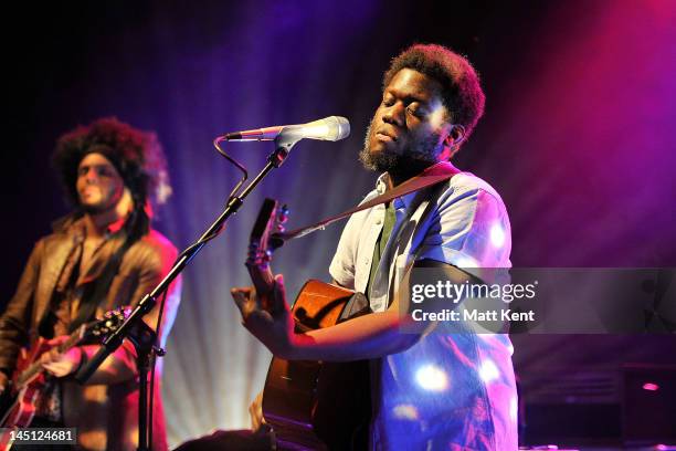 Michael Kiwanuka performs on stage at Shepherds Bush Empire on May 23, 2012 in London, United Kingdom.