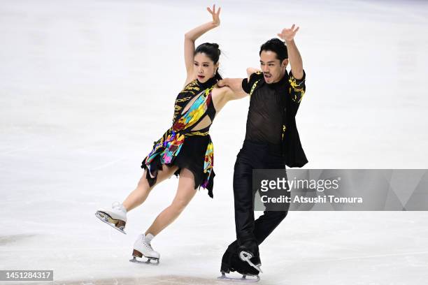 Kana Muramoto and Daisuke Takahashi of Japan compete in the Ice Dance Rhythm Dance during day one of the 91st All Japan Figure Skating Championships...