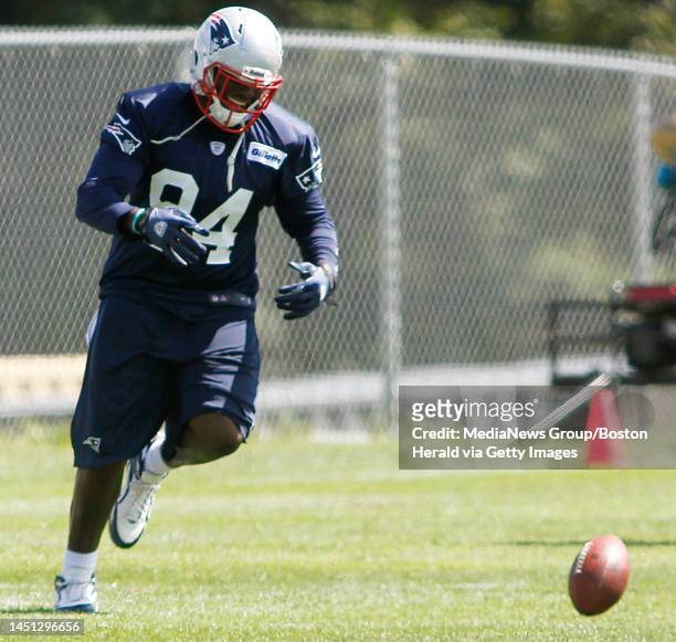 Foxboro, MA - New England Patriots defensive end Justin Francis chases down a ball during practice on Monday, September 3 2012. Photo by Matthew...