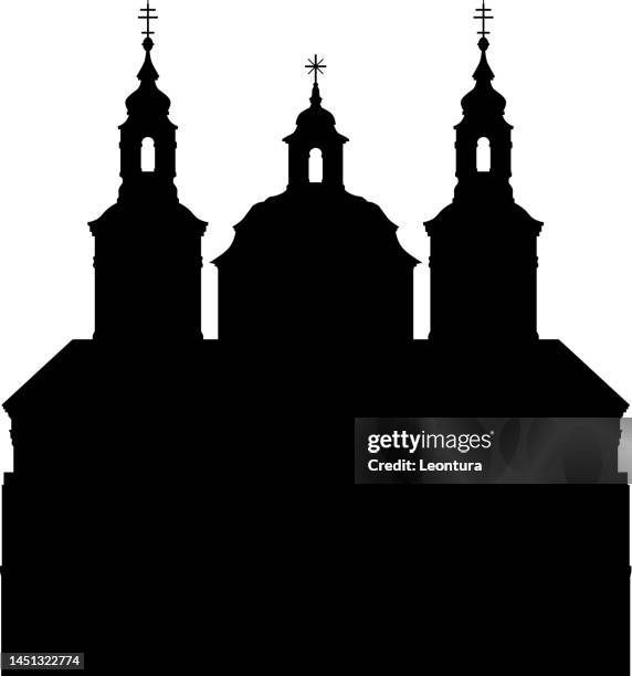 saint nicholas's church, prague, czech republic - saint nicholas stock illustrations