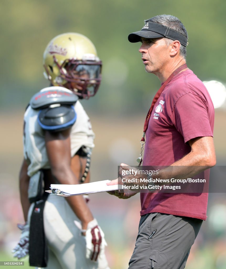 ConcordCarlisle High School football coach Mike Robichaud is seen