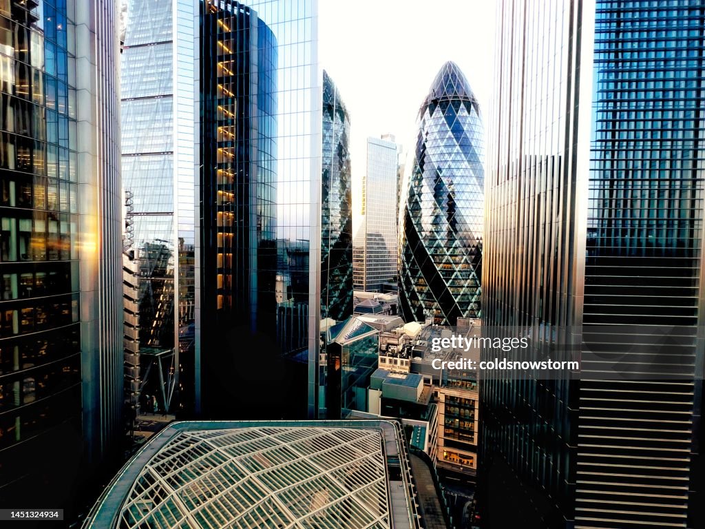 London futuristic financial district