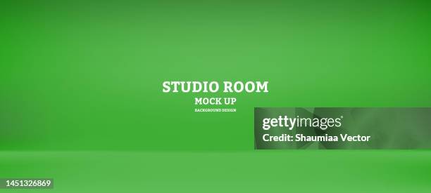 gradient wall studio empty room abstract background with lighting and space for your text - green studio background stock illustrations