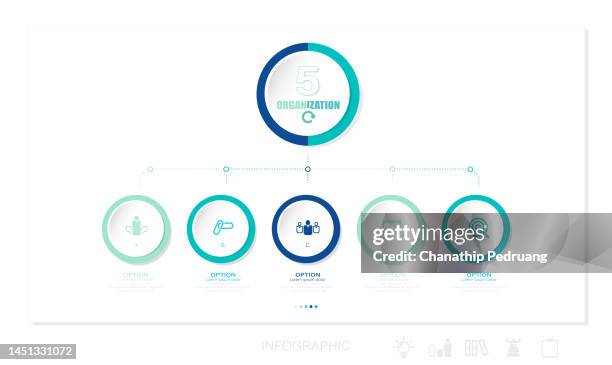 ilustrações de stock, clip art, desenhos animados e ícones de business data visualization. timeline infographic icons designed for abstract background template stock illustration infographic, number 5, timeline - visual aid, icon set, circle - fluxograma