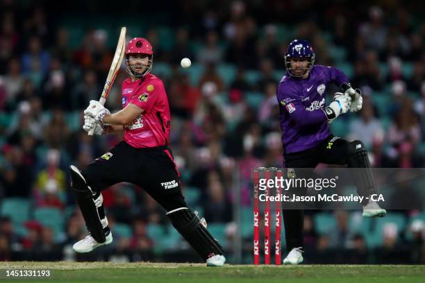 Kurtis Patterson of the Sixers bats during the Men's Big Bash League match between the Sydney Sixers and the Hobart Hurricanes at Sydney Cricket...