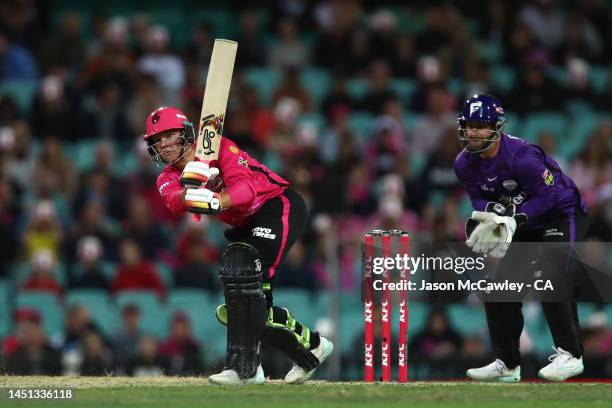 Josh Philippe of the Sixers bats during the Men's Big Bash League match between the Sydney Sixers and the Hobart Hurricanes at Sydney Cricket Ground...