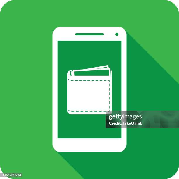 wallet smartphone icon silhouette - gratuity icon stock illustrations