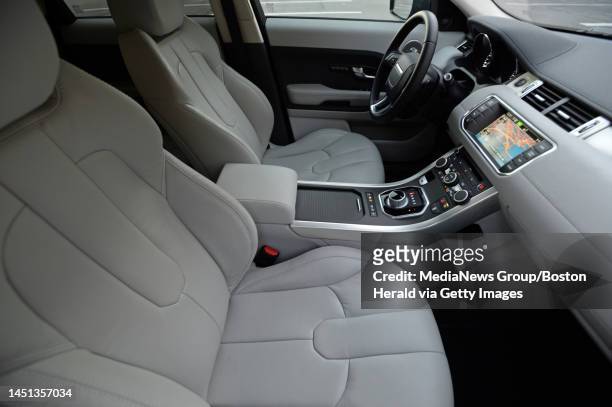 Front passenger seat view of 2016 Land Rover Evoque is seen on Sunday, September 06, 2015. Staff photo by Christopher Evans