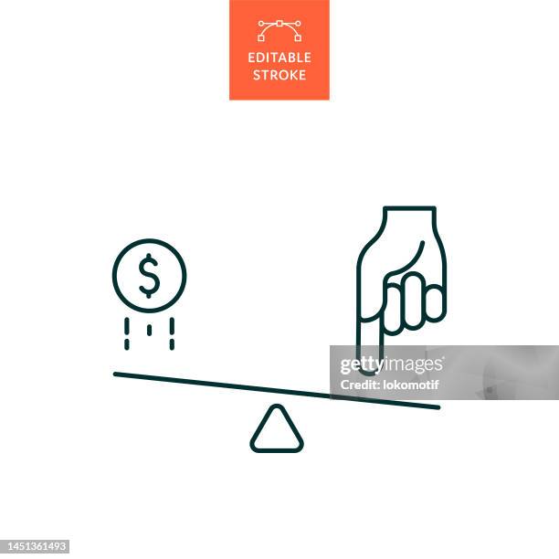financial leverage line icon with editable stroke. the icon is suitable for web design, mobile apps, ui, ux, and gui design. - ratio stock illustrations