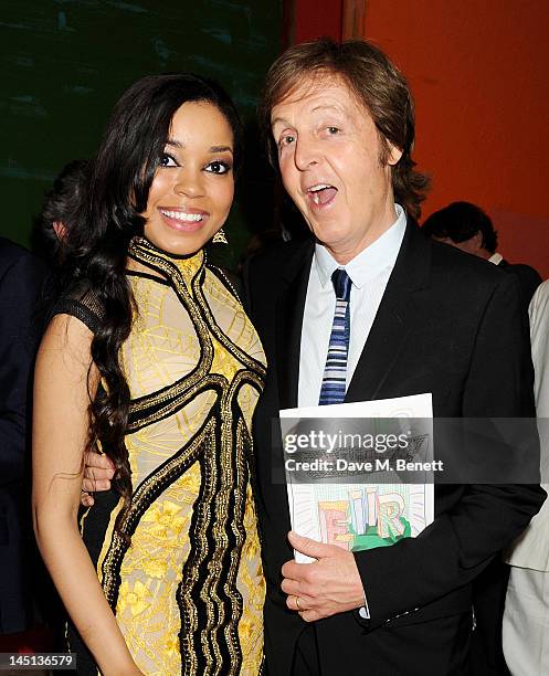 Dionne Bromfield and Sir Paul McCartney attend 'A Celebration Of The Arts' at Royal Academy of Arts on May 23, 2012 in London, England.